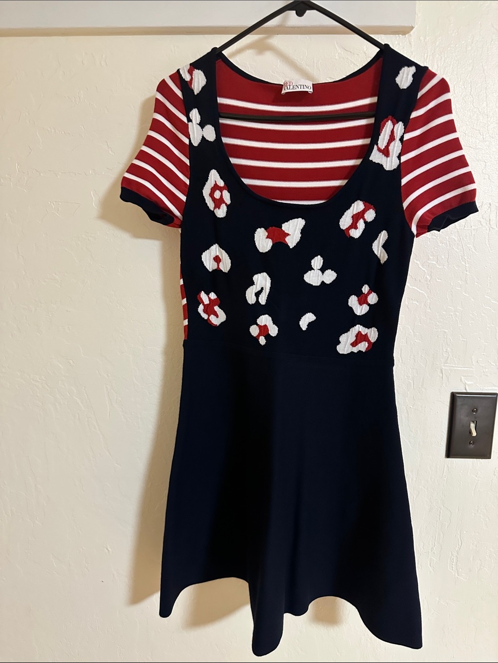 Valentino Navy, Red & White Floral Knit Tunic
